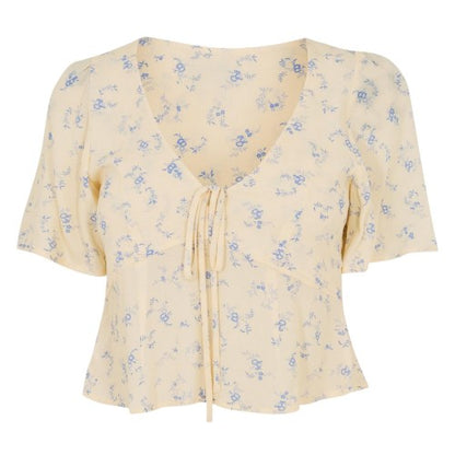 Front - Jack Wills Womens/Ladies Ditsy Floral Viscose Keyhole Blouse