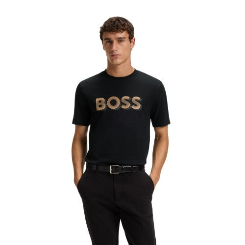Front - Boss Boys Logo 3D Regular Short-Sleeved T-Shirt