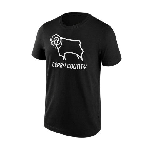 Front - Derby County FC Mens Essential Logo Short-Sleeved T-Shirt