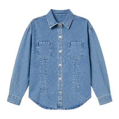 Front - Missy Empire Womens/Ladies Denim Seam Detail Fitted Shirt
