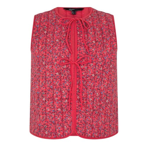 Front - Nobody´s Child Womens/Ladies Floral Pattern Quilted Front Tie Gilet