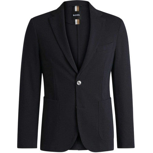 Front - Boss Mens Textured Notch Neck Blazer