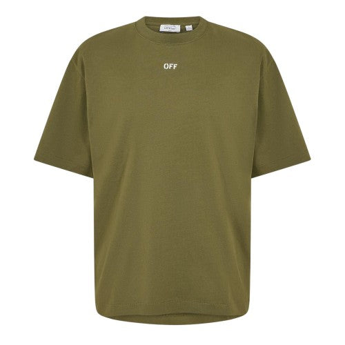 Front - Off White Mens Small Logo Oversized T-Shirt