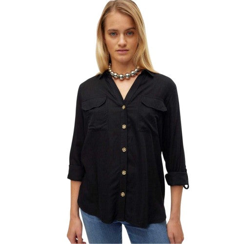 Front - Vero Moda Womens/Ladies Regular Roll Sleeve Shirt