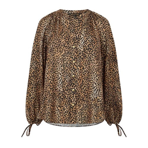 Front - Biba Womens/Ladies Leopard Print Button Through Blouse