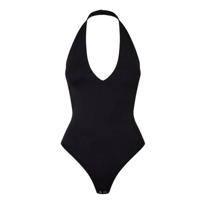 Front - Good American Womens/Ladies Halter Neck Bodysuit