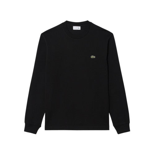 Front - Lacoste Mens Crocodile Print Cotton Regular Long-Sleeved T-Shirt