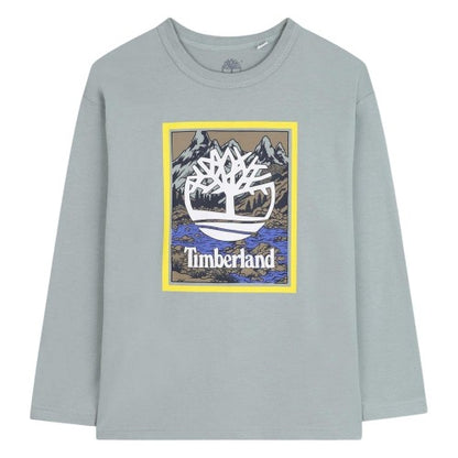 Front - Timberland Boys Mountain Logo T-Shirt