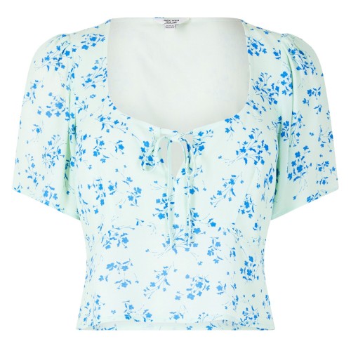 Front - Jack Wills Womens/Ladies Keyhole Regular Short-Sleeved Blouse