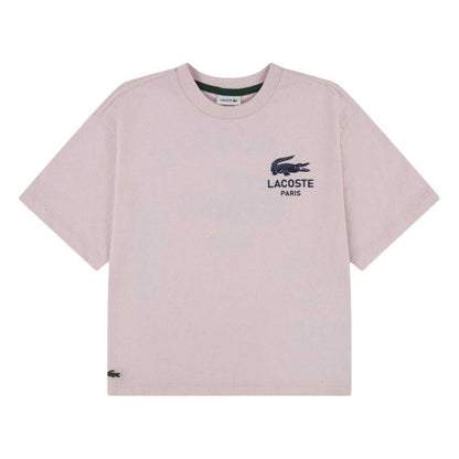 Front - Lacoste Childrens/Kids Paris Logo Regular T-Shirt