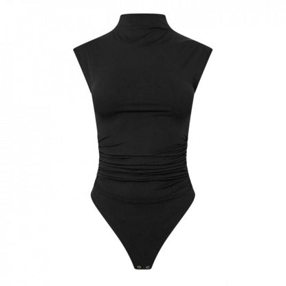 Front - Good American Womens/Ladies Mock Neck Slim Bodysuit