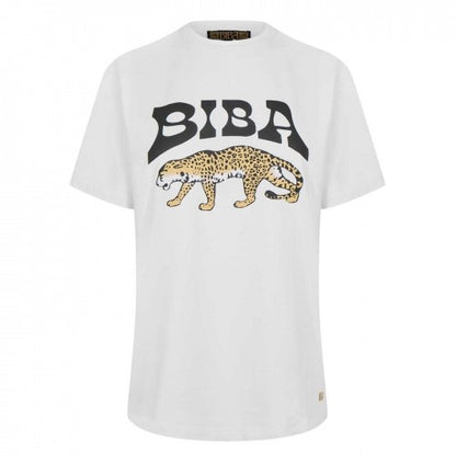 Front - Biba Womens/Ladies Leopard Logo T-Shirt