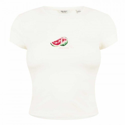 Front - Jack Wills Womens/Ladies Watermelon Slim Crop T-Shirt