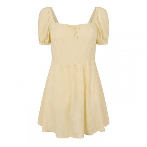 Front - Jack Wills Womens/Ladies Ruched Puff Sleeve Mini Dress