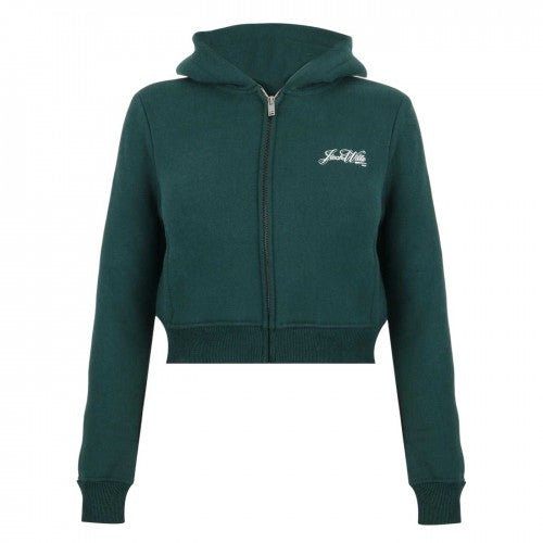 Front - Jack Wills Womens/Ladies Script Cropped Full Zip Hoodie