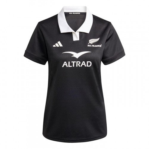 Front - Adidas Womens/Ladies All Blacks Short-Sleeved Rugby Jersey