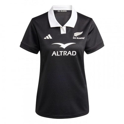 Front - Adidas Womens/Ladies All Blacks Short-Sleeved Rugby Jersey