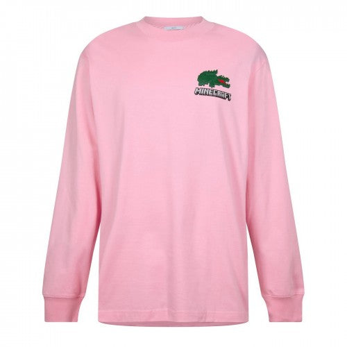 Front - Lacoste Mens x Minecraft Long-Sleeved T-Shirt