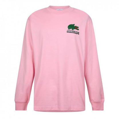 Front - Lacoste Mens x Minecraft Long-Sleeved T-Shirt