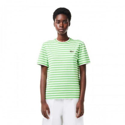 Front - Lacoste Womens/Ladies Striped Loose Fit T-Shirt