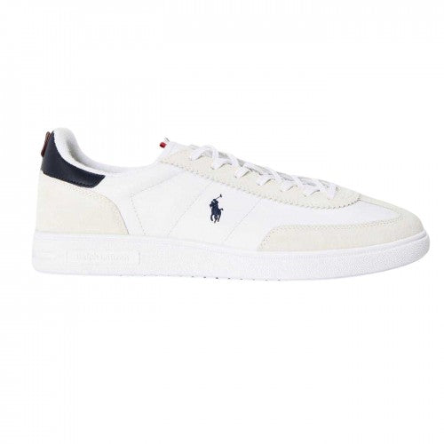 Front - Ralph Lauren Mens Bedford Leather Trainers