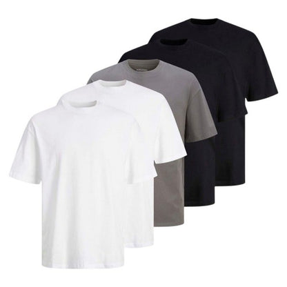 Front - Jack And Jones Mens Loose Fit T-Shirt (Pack of 5)