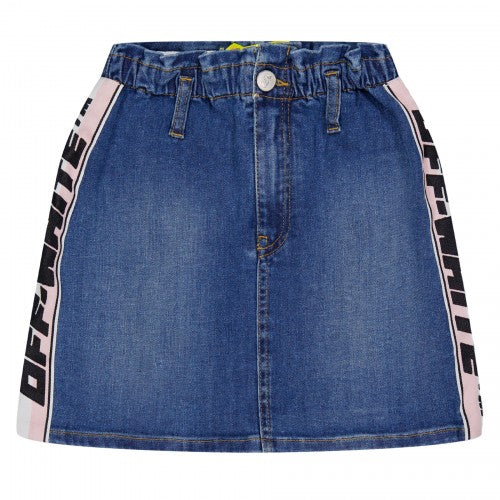 Front - Off White Girls Band Logo Mini Skirt