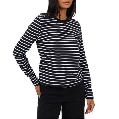 Front - Brave Soul Womens/Ladies Striped Long-Sleeved T-Shirt