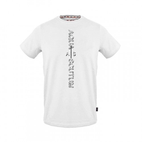 Front - Aquascutum Mens Vertical Logo Jersey T-Shirt