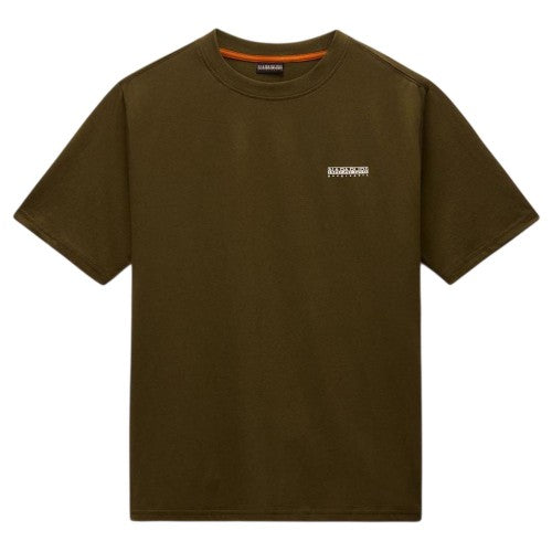 Front - Napapijri Mens Box Logo Cotton T-Shirt