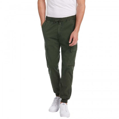Front - Original Penguin Mens Drawstring Tapered Cargo Trousers