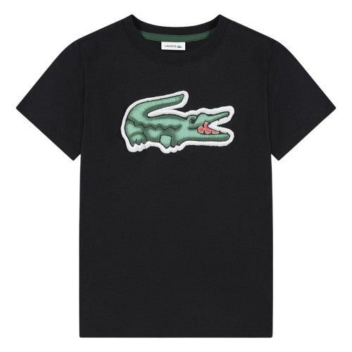 Front - Lacoste Childrens/Kids Puffy Logo Regular T-Shirt