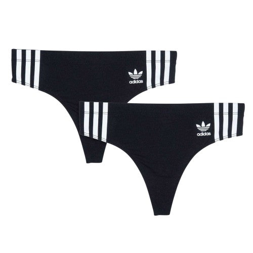 Front - Adidas Womens/Ladies Cotton Comfort Thong (Pack of 2)