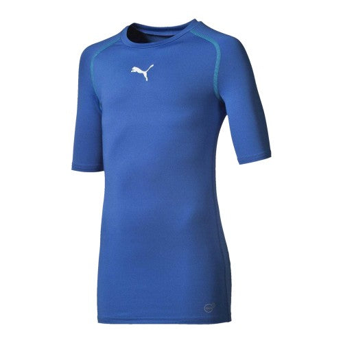 Front - Puma Girls Fitted Short-Sleeved Base Layer Top