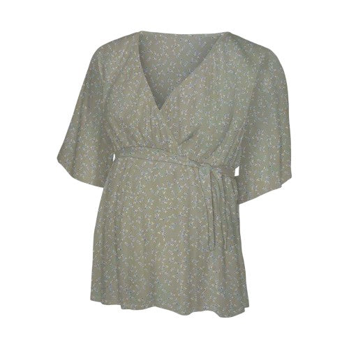 Front - Mamalicious Womens/Ladies Floral Pattern Maternity Wrap Top