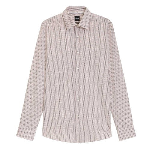 Front - Boss Mens Geometric Point Collar Regular Shirt
