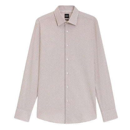 Front - Boss Mens Geometric Point Collar Regular Shirt