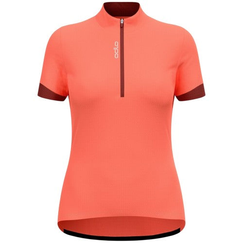 Front - Odlo Womens/Ladies Colour Block Regular Cycling Jersey