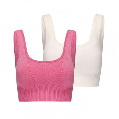 Front - Slazenger Womens/Ladies Square Buckle Sports Bra (Pack of 2)