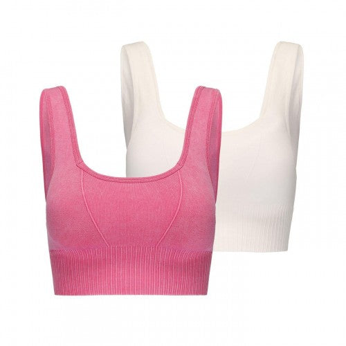 Front - Slazenger Womens/Ladies Square Buckle Sports Bra (Pack of 2)