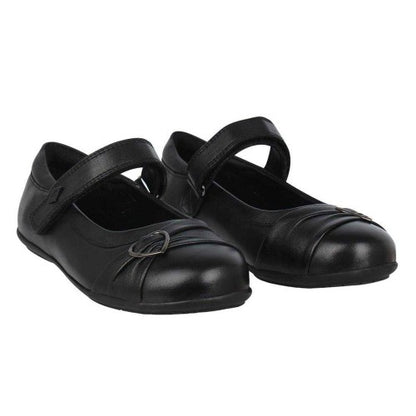 Front - Lee Cooper Girls Loreto Classic Leather Flat School Shoes