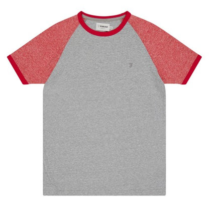 Front - Farah Mens Injection Crew Neck Raglan Baseball T-Shirt