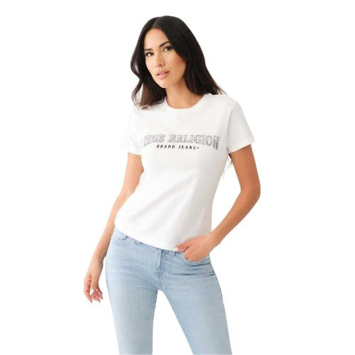 Front - True Religion Womens/Ladies Logo Crew Neck Slim T-Shirt