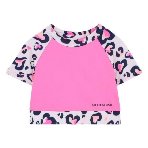 Front - Billieblush Childrens/Kids Leopard Print Boxy T-Shirt