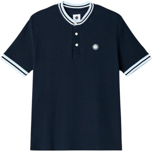 Front - Pretty Green Mens Cressa Grandad Collar T-Shirt