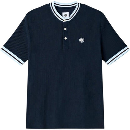 Front - Pretty Green Mens Cressa Grandad Collar T-Shirt