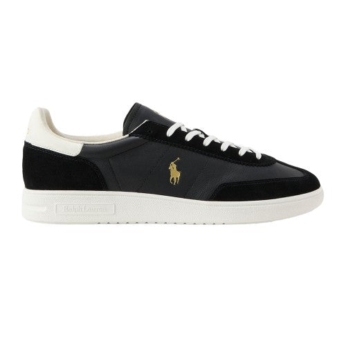 Front - Ralph Lauren Mens Bedford Leather Trainers