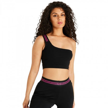 Front - SikSilk Womens/Ladies Cropped One Shoulder Bralette