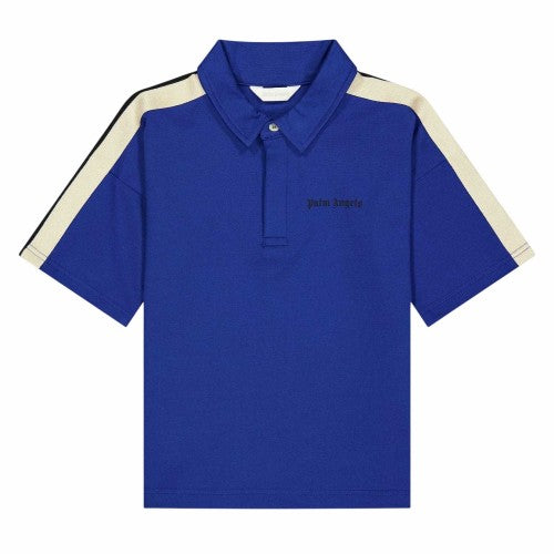 Front - Palm Angels Childrens/Kids Track Logo Woven Stretch Polo Shirt