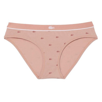 Front - Lacoste Womens/Ladies All Over Logo Cotton Stretch Briefs